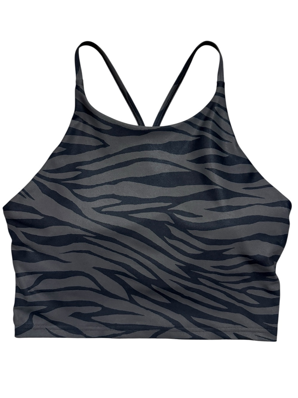 Old Navy Large Black and Gray Zebra-Print Sports Bralette